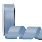 1.5 inch Dusty Blue Double Faced Satin Ribbon Continuous 50 Yds