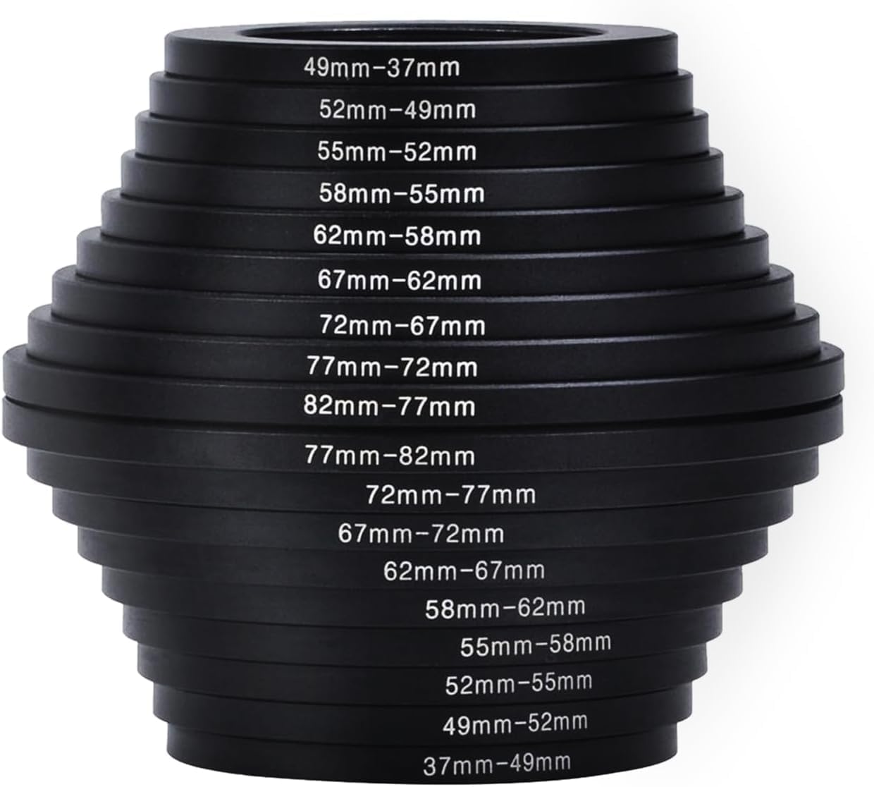 Metal Step-Up/Down Ring Adapter Compatible with Mirrorless Cameras DSLR Lens, UV CPL ND Filter Thread Converter