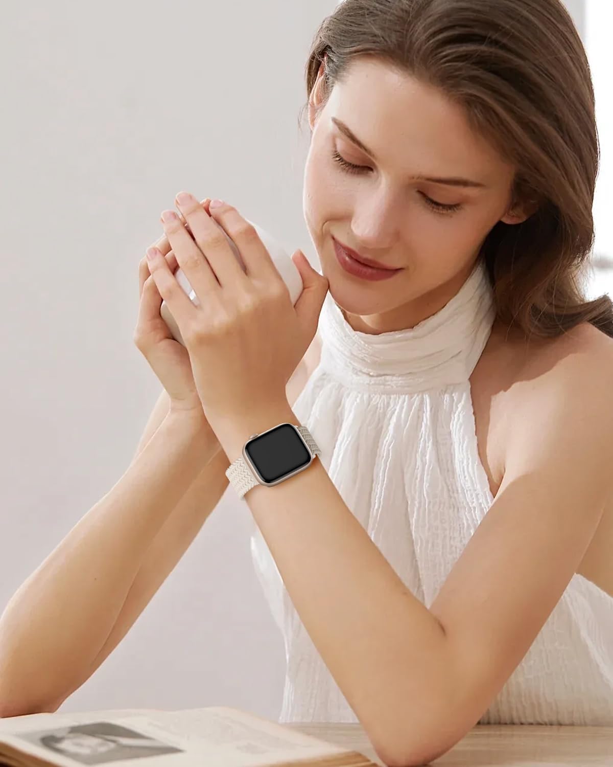 Braided Stretchy Magnetic Band Compatible with Apple Watch Bands Women Men | Soft Nylon Solo Loop 38mm 40mm 41mm 42mm