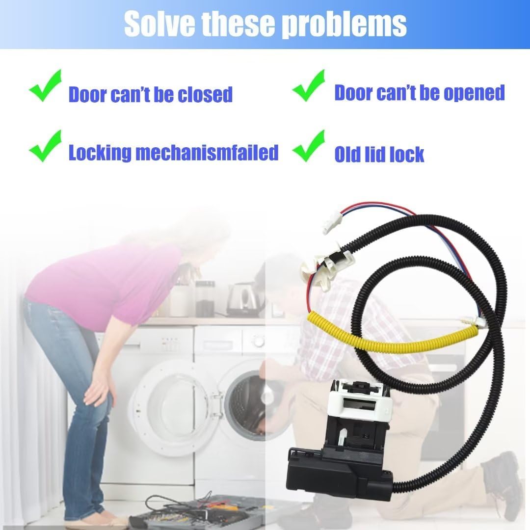 Replacement Washer Lid Lock Switch Compatible models for Maytag: MVWC415EW1, MVWC465HW1, MVWC465HW2, MVWC465HW3, MVWC555DW1, MVWC565FW1, MVWC415EW2, MVWC416FW0, MVWX655DW1