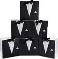 6 Groomsmen Gift Box Tuxedo Desian with Ribbon, Black