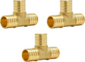SUNGATOR 3-Pack 1 Inch PEX Tee, Brass PEX T Fittings 1"