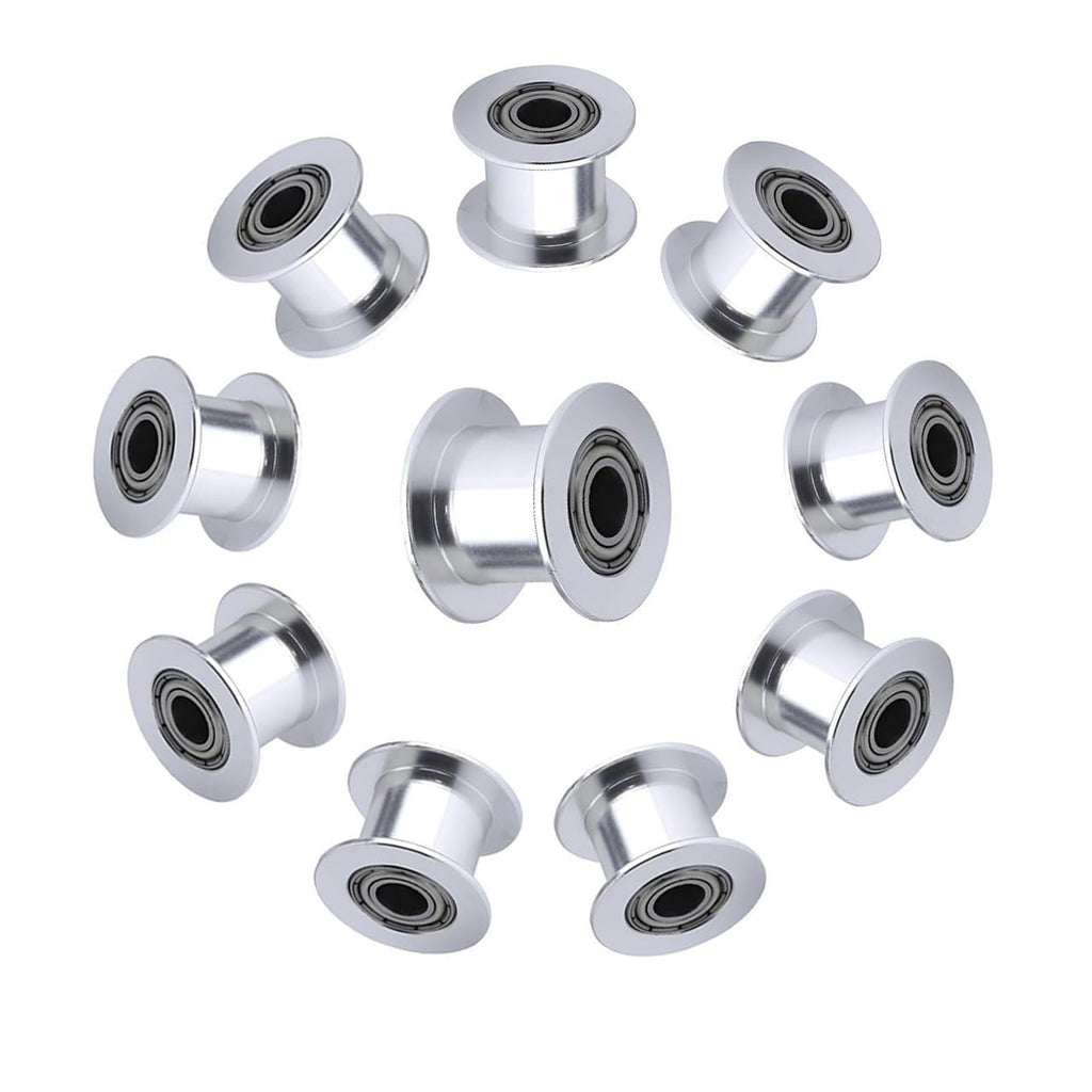 Newwish GT2 Idler Pulley 20 Toothless Bore 5mm Width 10mm GT2 Idler 20T for 3D Printer 9mm/10mm Width GT2 Timing Belt.(10pcs)