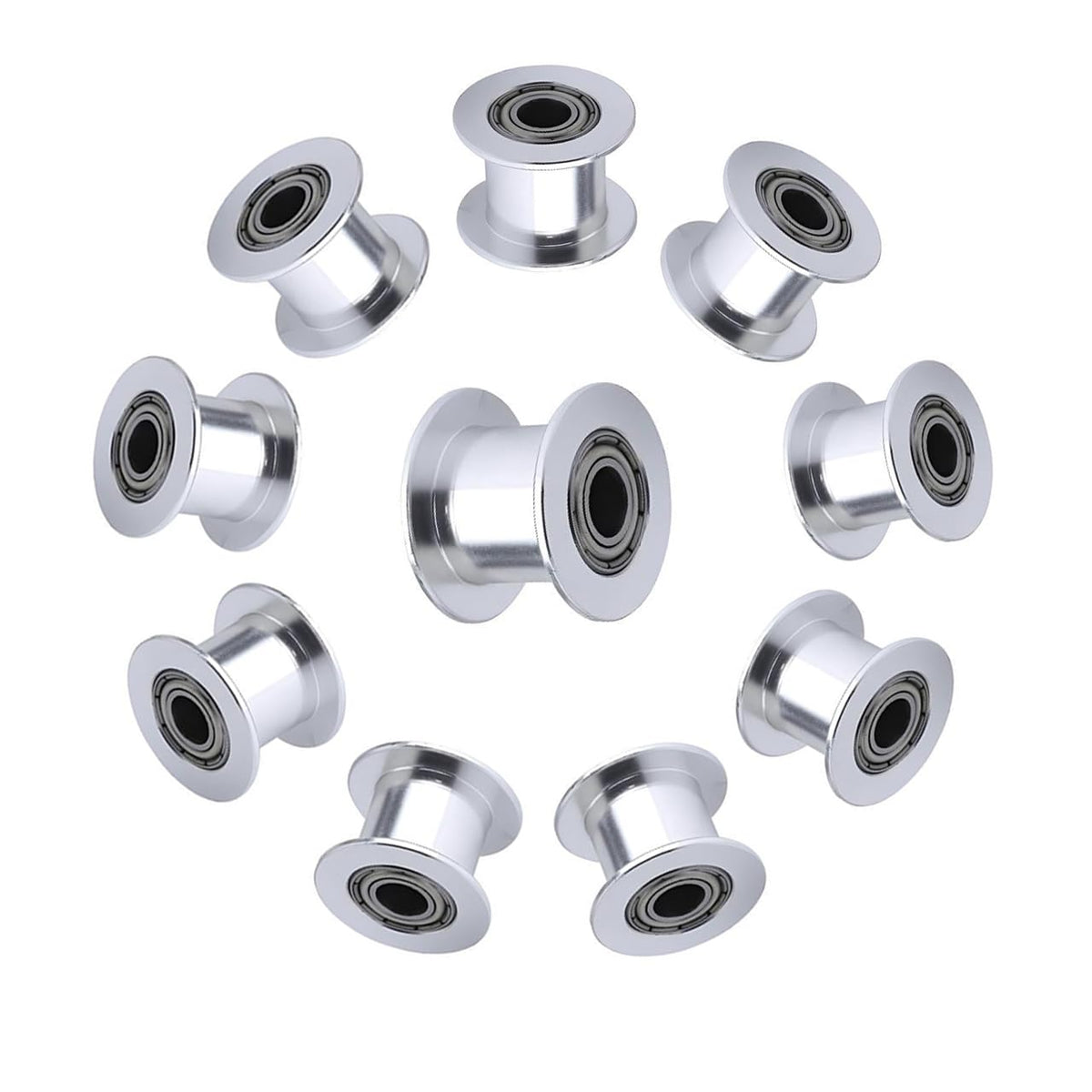 Newwish GT2 Idler Pulley 20 Toothless Bore 5mm Width 10mm GT2 Idler 20T for 3D Printer 9mm/10mm Width GT2 Timing Belt.(10pcs)