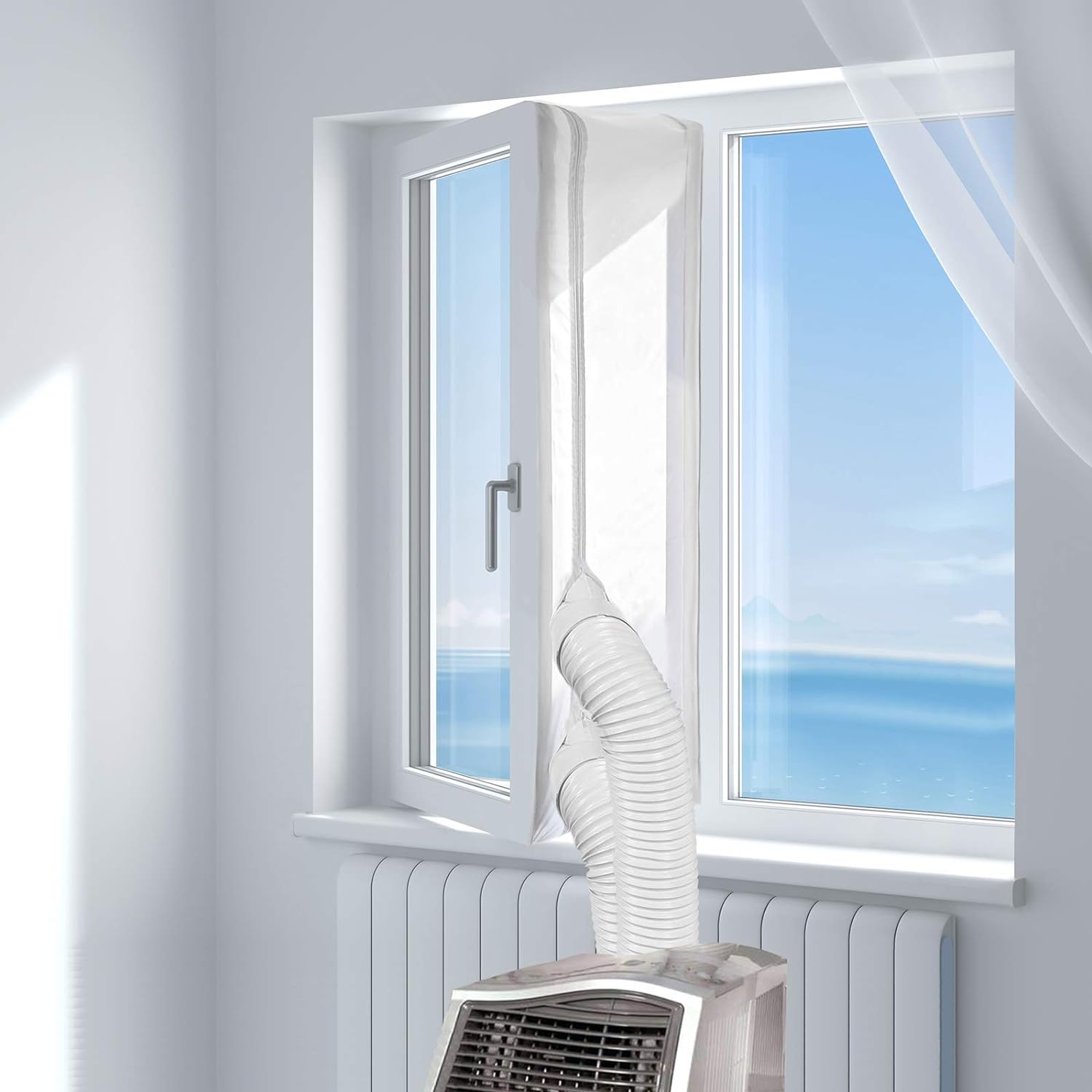 157”(400CM) Universal Window Seal for Mobile Air Conditioner and Tumble Dryer – Window Kit Works with Portable AC