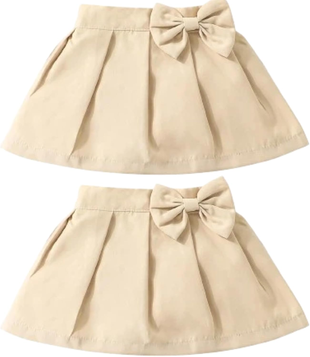 Newborn Baby Girls' Uniform Bow Pleated Skort Summer Casual Cute Y2k Skirts | Newborn Baby Uniform Bow Pleated Skort