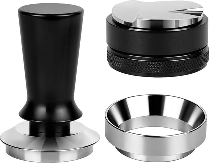 51mm Espresso Accessories Kit, 3-in-1 Set with Coffee Distributor, Calibrated Spring Tamper, and Magnetic Dosing