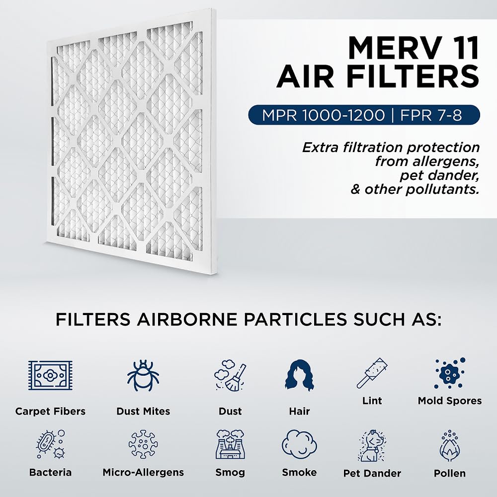 14x20x2 MERV 11 Pleated 2" AC Furnace Air Filter. 4 Pack