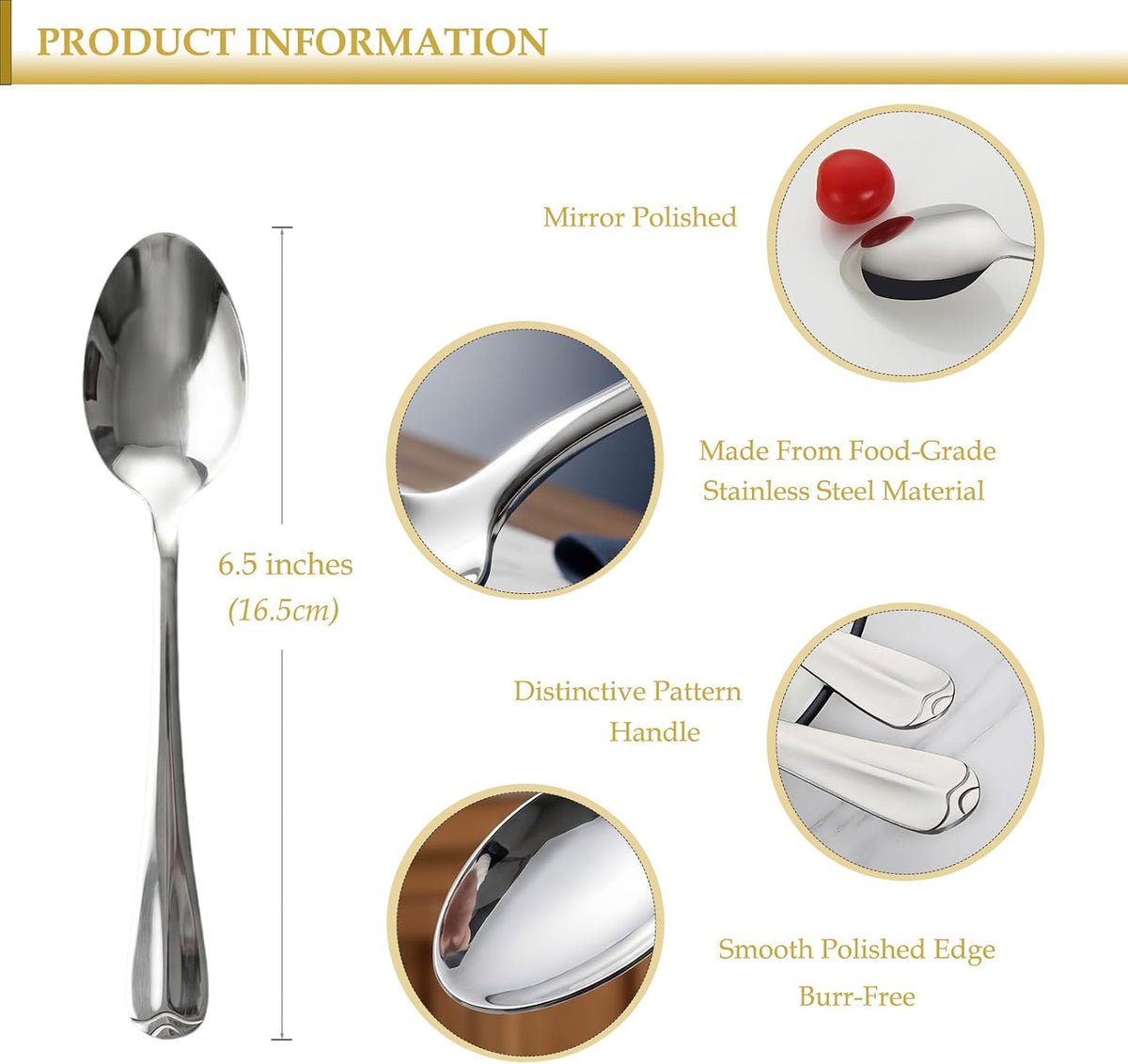 Stainless Steel Teaspoon/Coffee Spoon Set of 36