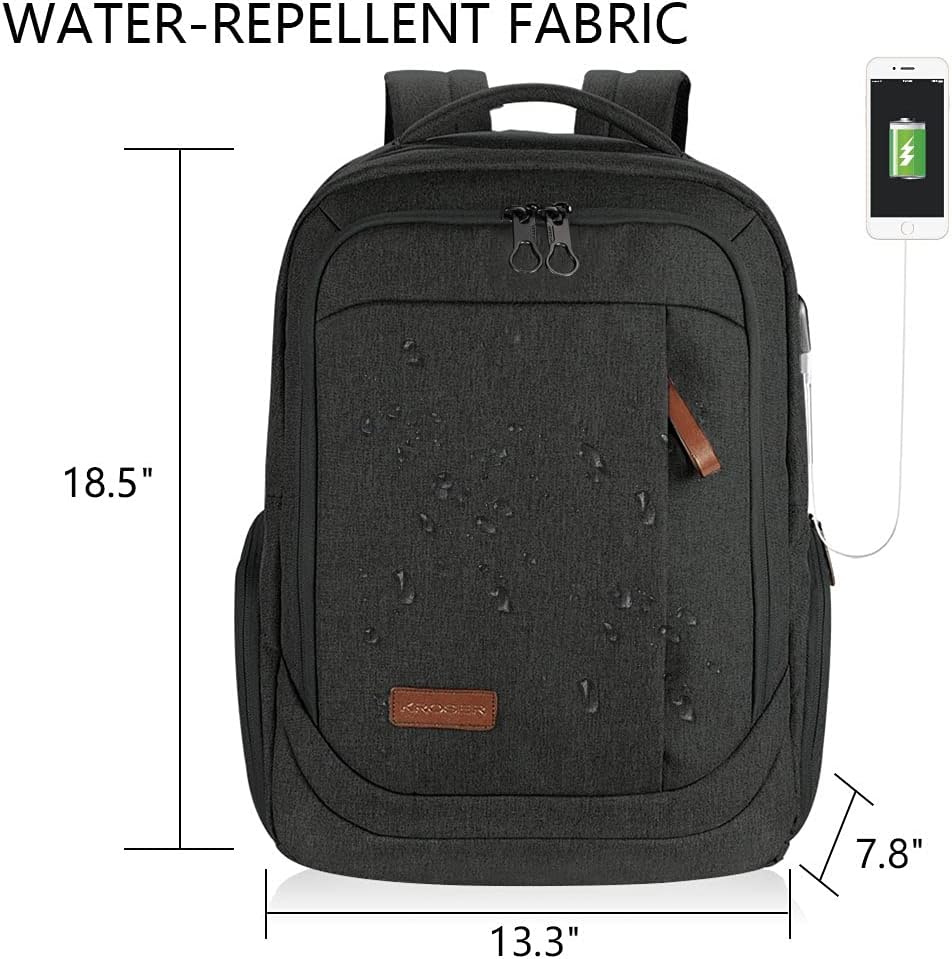 Laptop Backpack Large Computer Backpack Fits up to 17.3 Inch Laptop with USB Charging Port Water-Repellent Travel