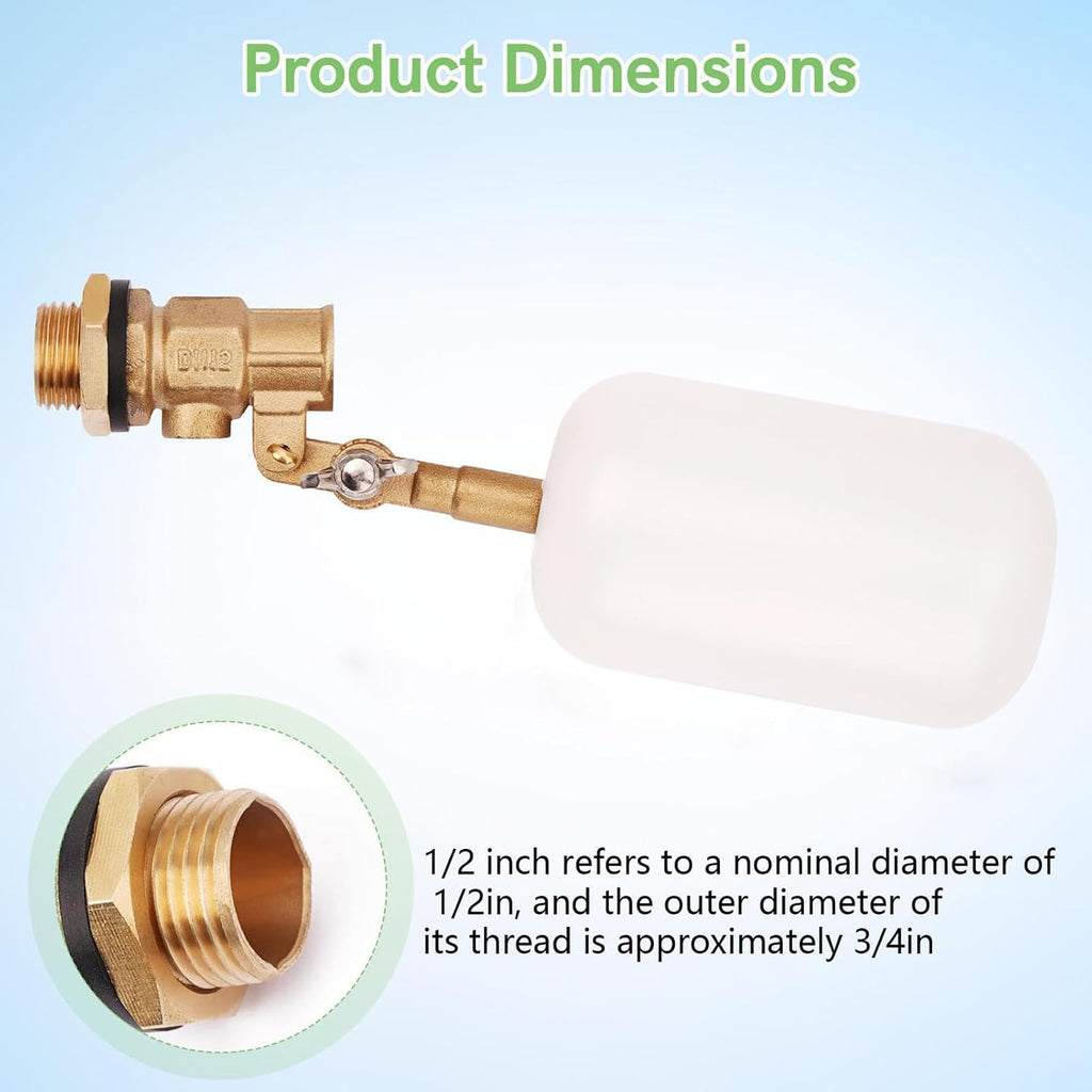 Float Valves Automatic Fill Water Level Control | Float Ball Valve for Garden Pool Fountain Pastures Stables Sheep Pens