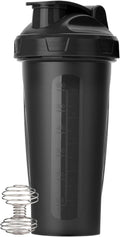 Shaker Bottles for Protein Mixes, 28 oz, Leak Proof | Shaker Cups with Stainless Steel Wire Whisk Ball for Protein