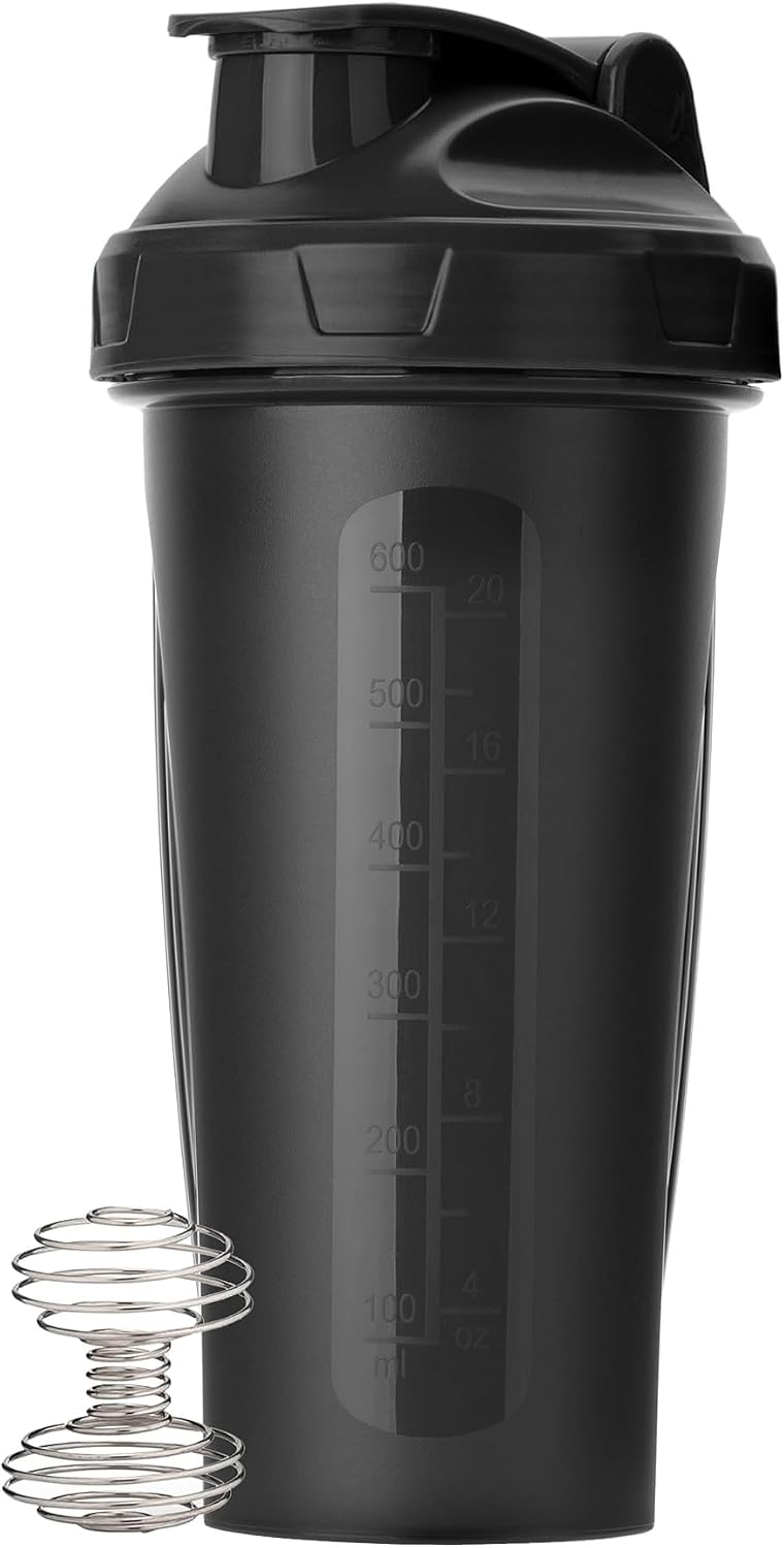Shaker Bottles for Protein Mixes, 28 oz, Leak Proof | Shaker Cups with Stainless Steel Wire Whisk Ball for Protein
