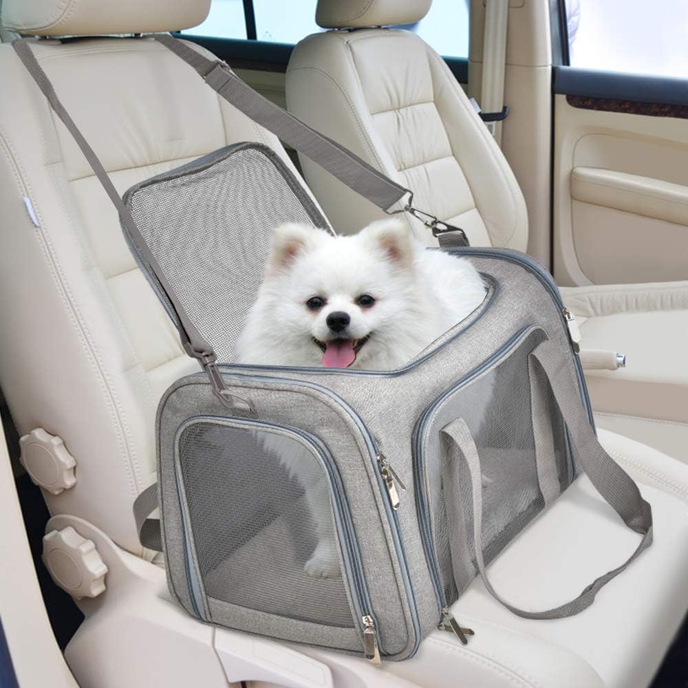 Cat Carriers Dog Carrier Pet Carrier For Small / Medium Cats Dogs Puppies (Up To 15lbs), TSA Airline Approved Small