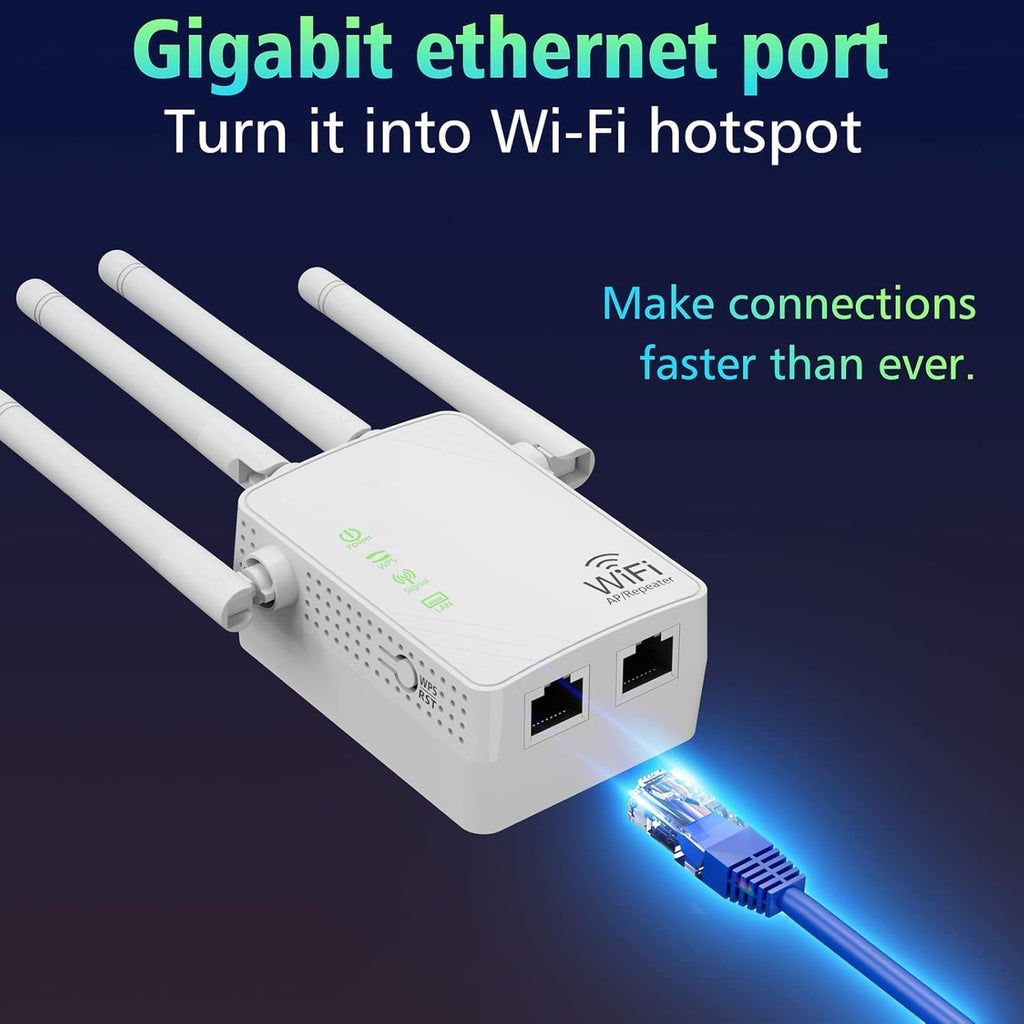 WiFi Extender Signal Booster Up to 10000sq.ft and 55 Devices, WiFi Range Extender, Wireless Internet Repeater, Long