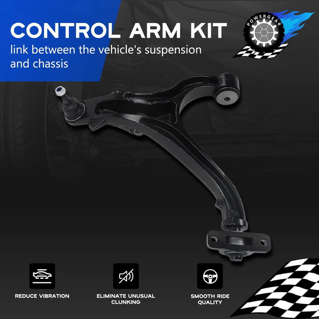 POWERGEAR 2PCS Front Suspension Kit Control Arm