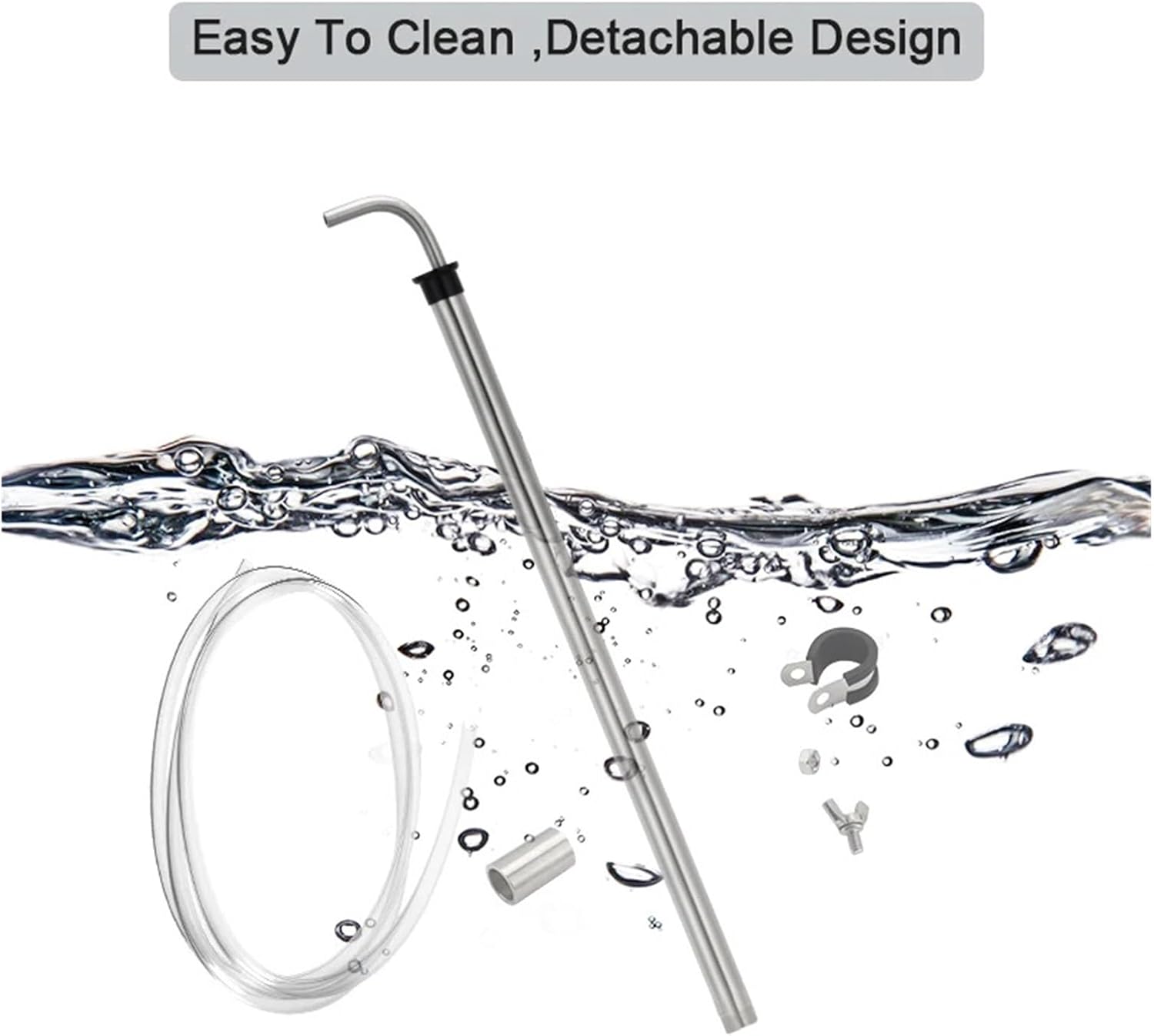 Compatible With Universal Stainless Steel Auto Siphon Racking Cane, Homebrew Beer & Wine Transfer Syphon Tube With 1