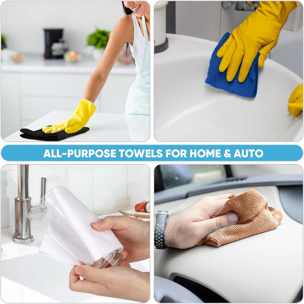 Microfiber Cleaning Cloth Roll-50PK, Reusable Paper Towels 11.5×11.5"