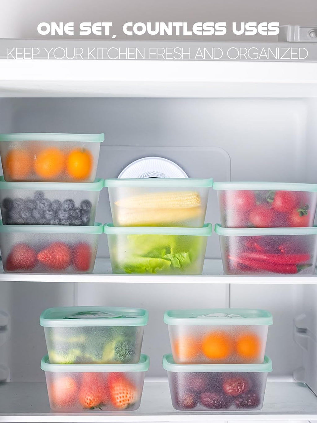 20 PCS Food Storage Containers with Lids - Reusable Meal Prep Containers Bpa-Free Freezer Lunch Boxes for Leftovers