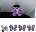 4PCS Bling Butterfly Rhinestone Tire Valve Stem Caps, Purple