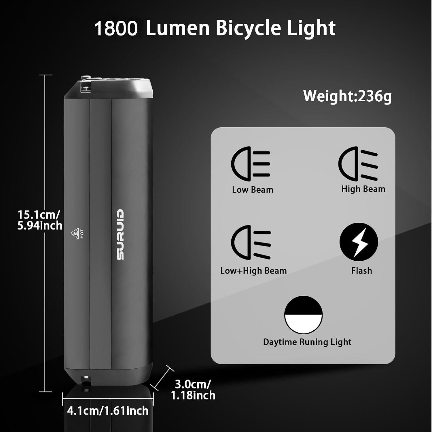 Super Bright LED Bike Light, USB Rechargeable Bicycle Headlight, Waterproof Bike Headlight, Waterproof Bike