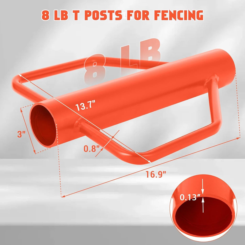 Fence Post Driver t-Post Pounder, Heavy Duty Steel Post Hammer with Handle for Wooden/u-Channel/Metal Fences
