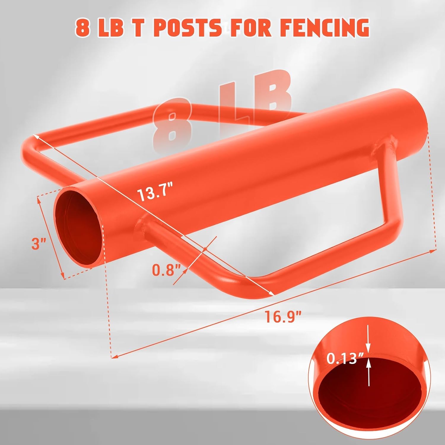 Fence Post Driver t-Post Pounder, Heavy Duty Steel Post Hammer with Handle for Wooden/u-Channel/Metal Fences