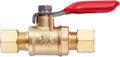 1 Pcs Lead-Free Brass Mini Ball Valve Shut Off Switch, 1/4 inch Compression
