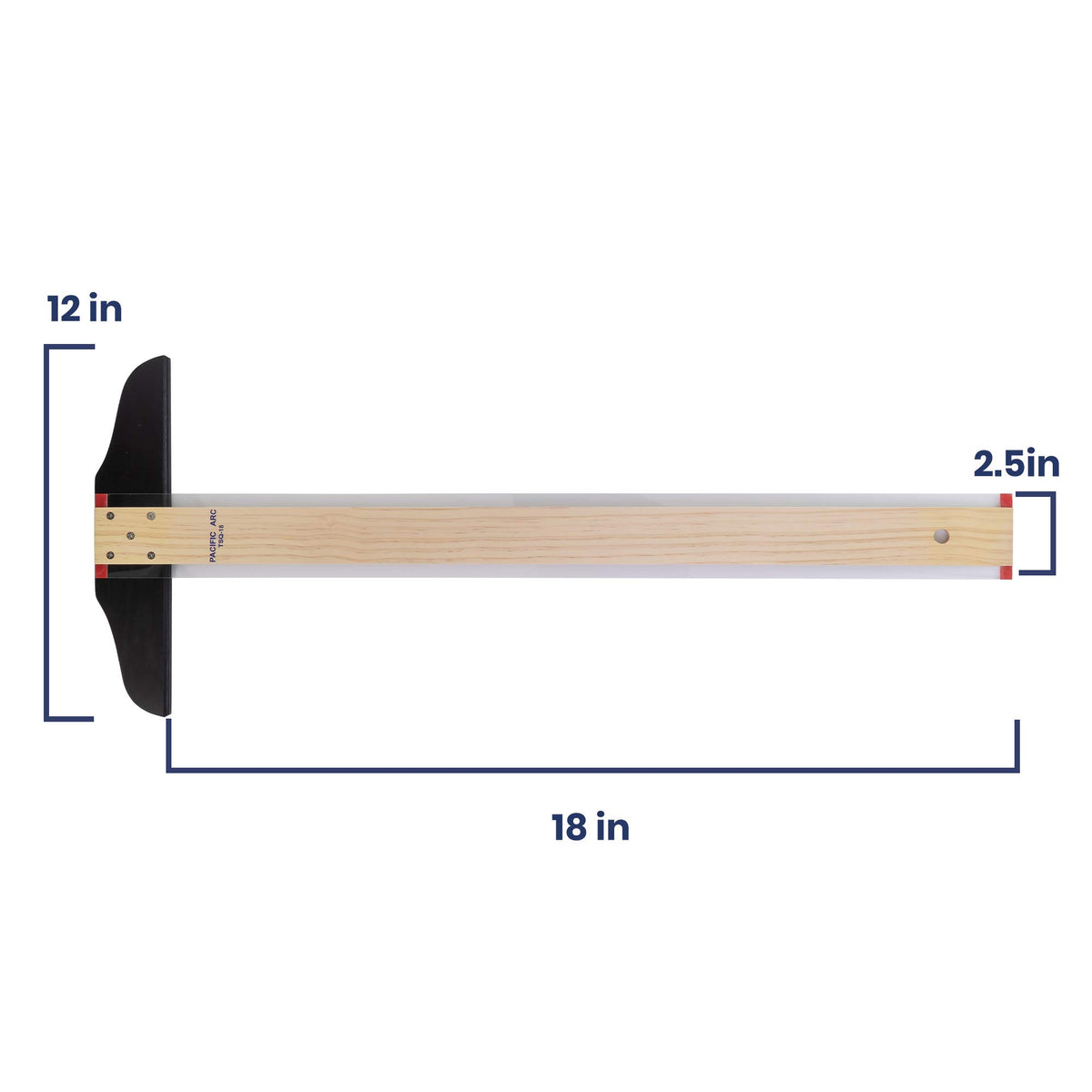 Pacific Arc 18 Inch T Square, Traditional Maple Blade with Acrylic Edge