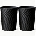 Bathroom Trash Can 1.8 Gallon Small Waste Basket Garbage Can for Bedroom Office Kitchen, 2 Pcak Black