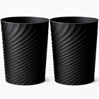 Bathroom Trash Can 1.8 Gallon Small Waste Basket Garbage Can for Bedroom Office Kitchen, 2 Pcak Black