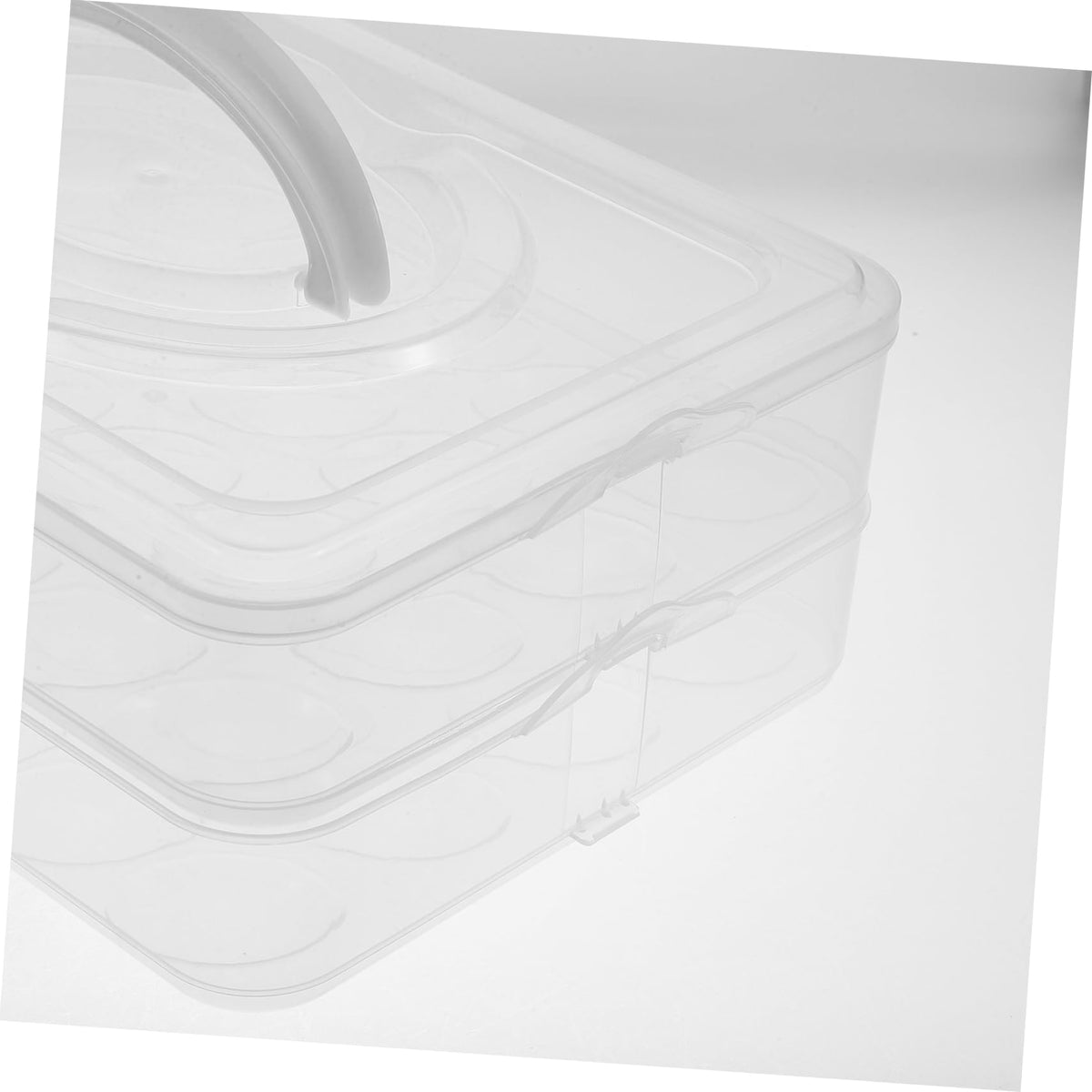 FELTECHELECTR 2layer Stackable Carrier with Lid Refrigerator Storage Box Portable and Secure Design for Parties and Kitchen Use Easy to Carry with Handle