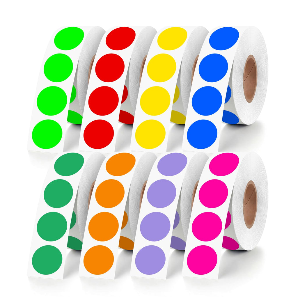 4000 PCS Colored Dot Stickers 3/4" Round Circle Coding Labels