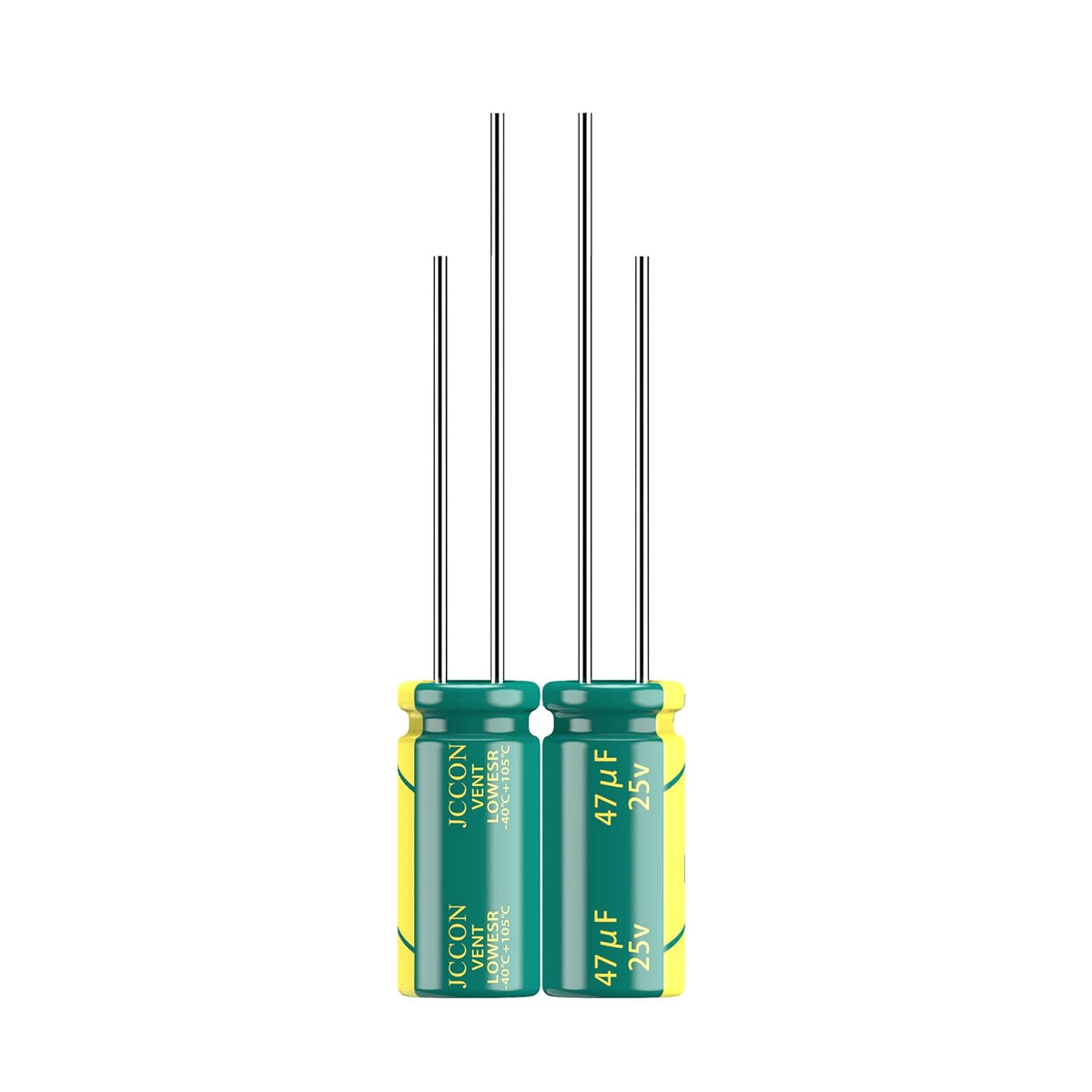 10-Pack 25V 47uF Premium Quality Low ESR Electrolytic Capacitors 5x11mm (0.2x0.43in), 25Volt 47MFD High-Frequency Caps with Superior Performance