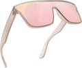 Oversized Square Polarized Sunglasses for Men Women | One Piece Lens, Lightweight, Shield Shades, UV400 Protection