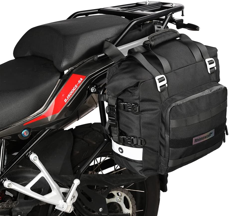 Motorcycle Saddlebag Waterproof Motor Luggage Pack Quick Release Motorbike Side Bag 20L Fits Most Adventure and