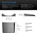 AC Infinity Vented Rack Shelf 2U, 16" Deep for 19" Servers & Racks