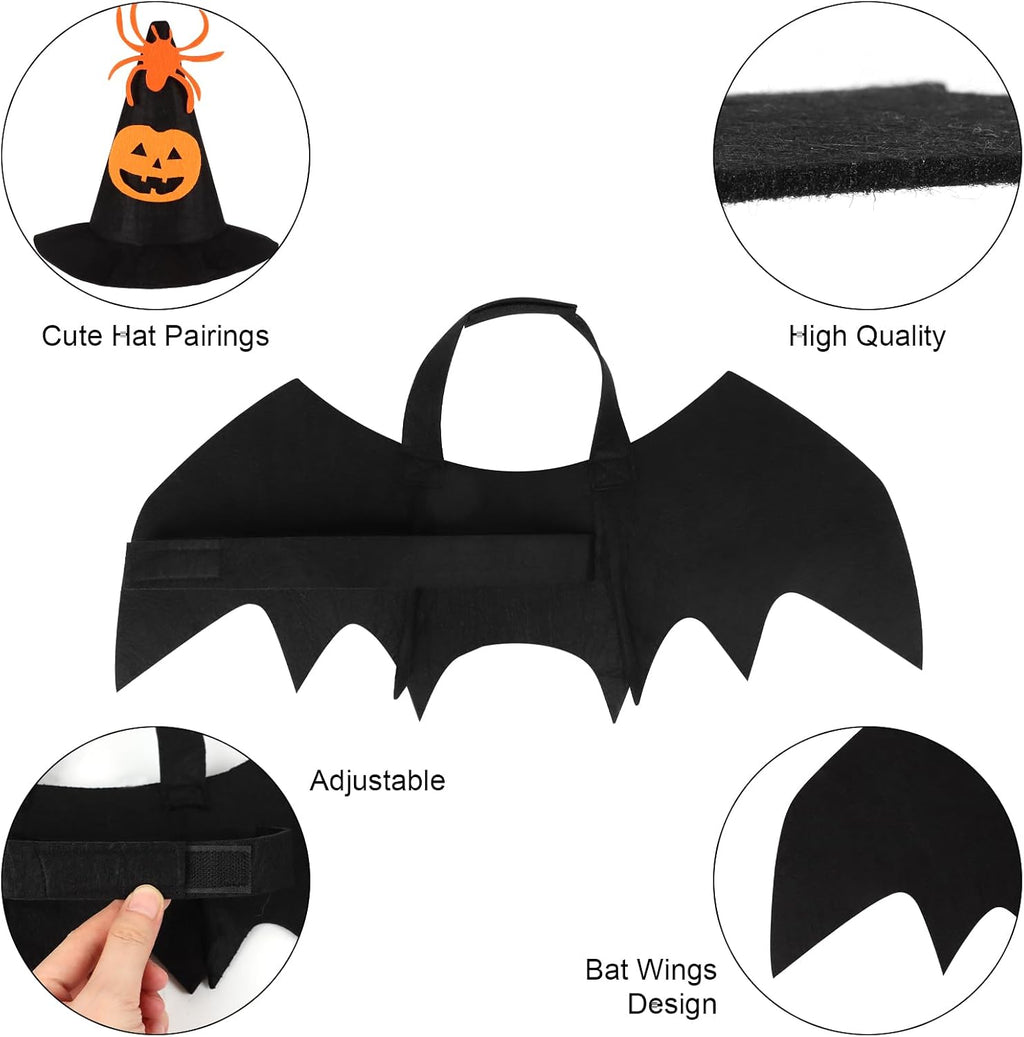 Halloween Pet Costumes Bat Wings for Small Dogs and Cats (Size S)