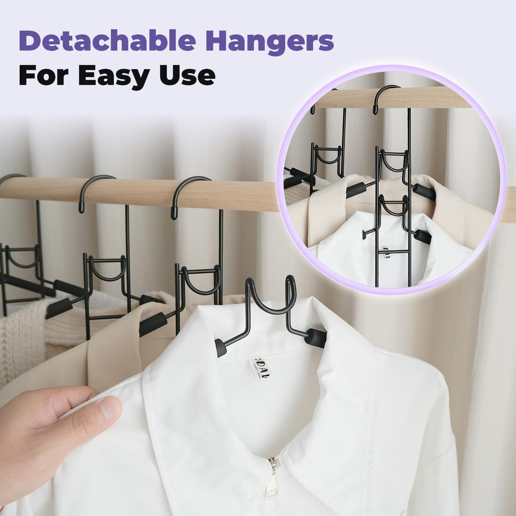 5 in 1 Multi Layer Hangers Space Saving with Non-Slip Foam Padded | Heavy Duty Metal Clothes Hanger for Coat