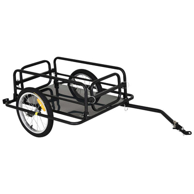 Bike Trailer Foldable Bicycle Trailer16 Inch Pneumatic Tire Black