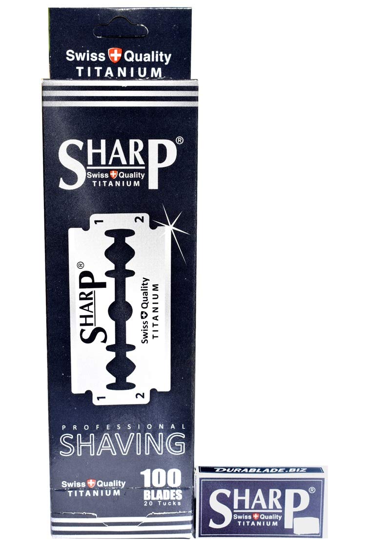 100 Sharp Titanium Double Edge Razor Blades For Safety Razor - Men's Safety Razor Blades For Shaving For Men For A