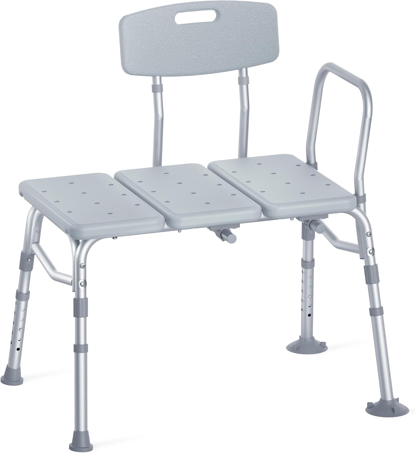 Tub Transfer Bench for Bathtub, 400 lbs Heavy Duty Shower Chair with Backrest, Slip-Resistant Feet, Height Adjustable