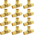 Hooshing 12PCS 3/4" Pex Tee Fittings, Brass Crimp Fitting for Pex B Tubing