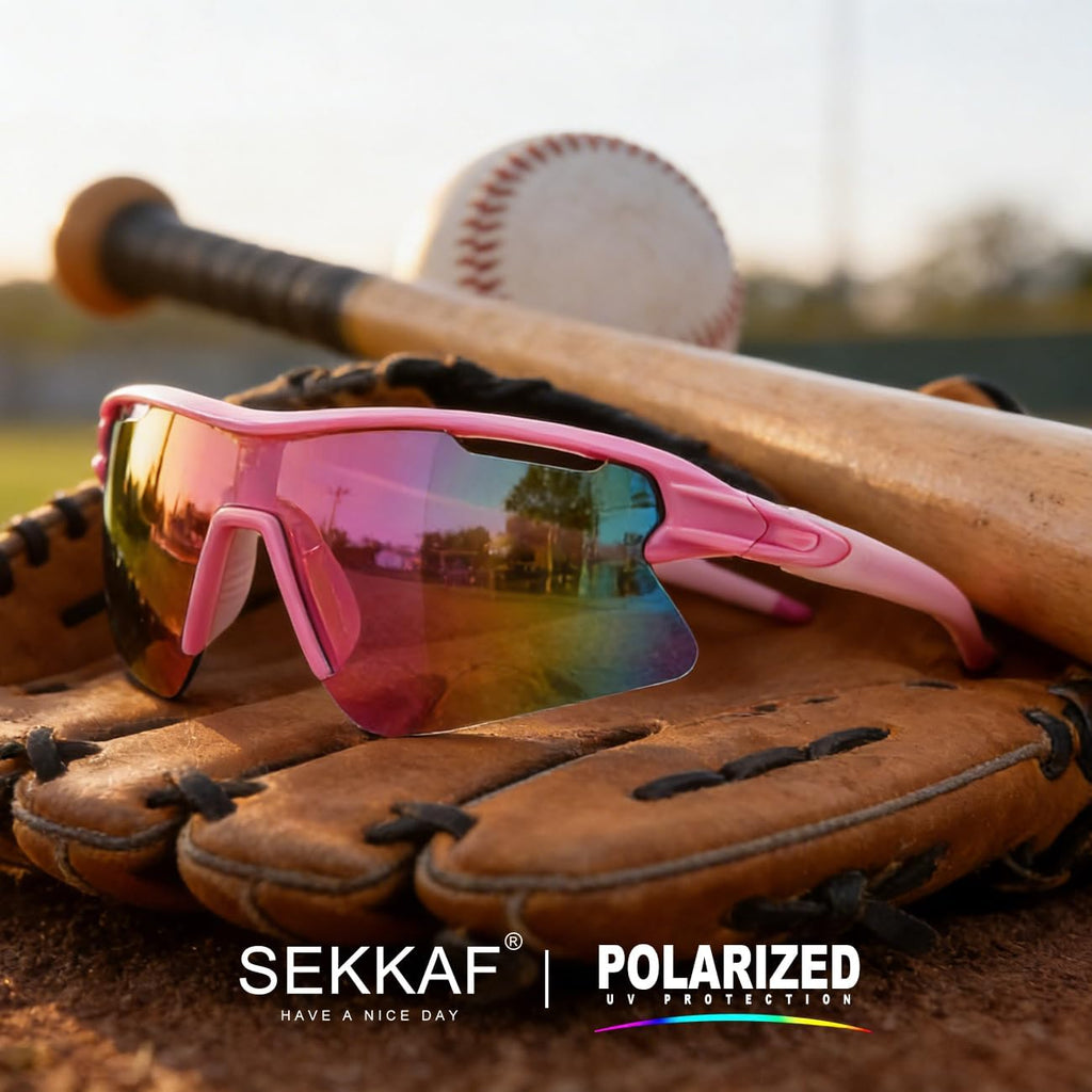 Polarized Sports Sunglasses for Men Women and Youth, UV400 Protection Ideal for Cycling Baseball Fishing Golf Running