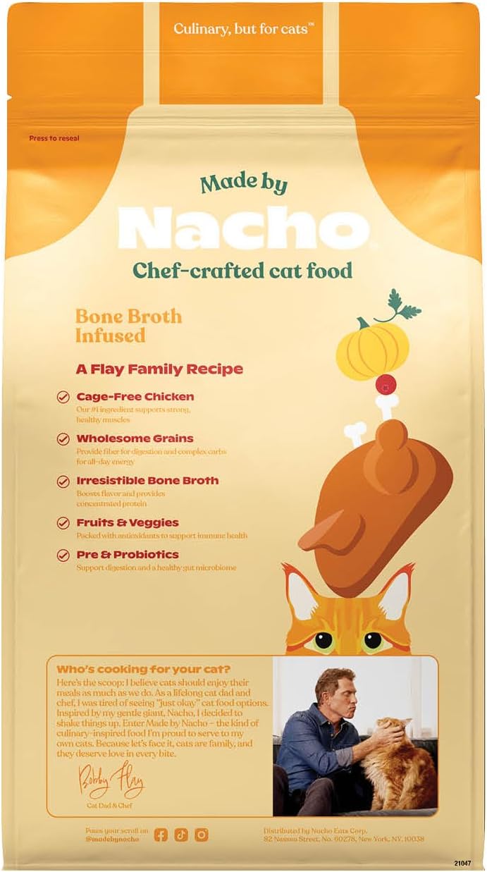 Dry Cat Kibble 4lb Bag, High Protein and Grain-Friendly Premium Cat Food, Cage-Free Chicken & Pumpkin Recipe, Infused