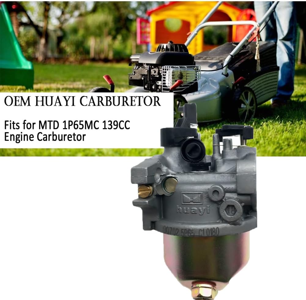 HUAYI OEM Carburetor Compatible with MTD 1P65MC 139CC Engine MTD Yard Machine 1P65MC Lawn Mower
