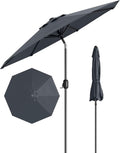 10 ft Outdoor Patio Umbrella, Outdoor Table Umbrella, Market Umbrella with Push Button Tilt and Crank, 8 Sturdy Ribs