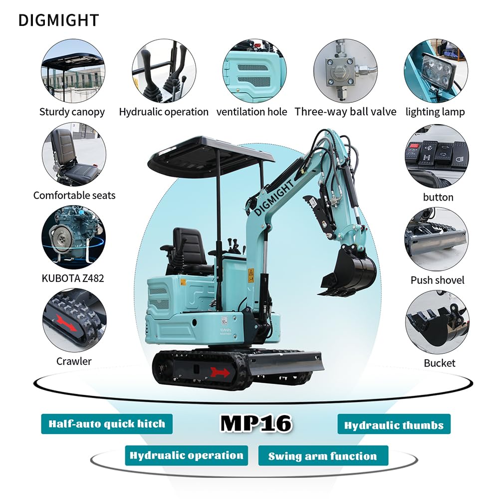 1.4 Ton Mini Excavator - EPA Certified 11.4hp Kubotaengine
