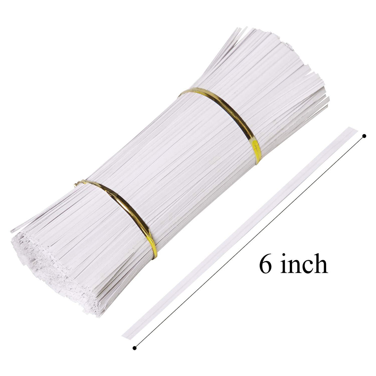 1000 Pcs 6" Paper White Twist Ties Reusable Bread Ties