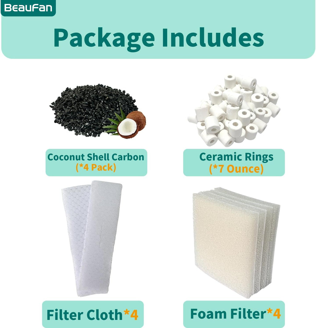 Filter Media Kits Compatible with Fluval C3 (50 Gal) Aquarium Power Filter